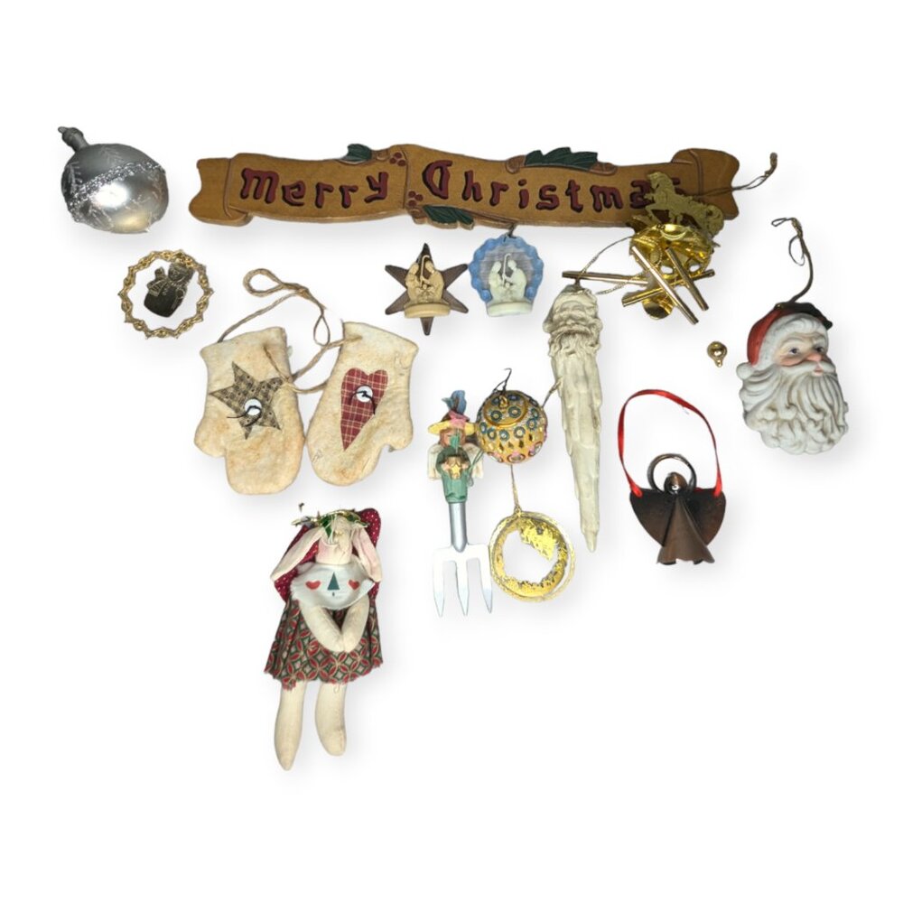 Lot of 14 Various Christmas Ornaments